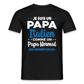 Homme Papa Pizzaiolo Italien Humour Cadeau - T-shirt homme - noir - Devant - AI Model Male 178 light (178cm)