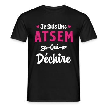 Je suis une ATSEM qui déchire Idée Cadeau Atsem - T-shirt homme - noir - Devant - AI Model Male 178 light (178cm)