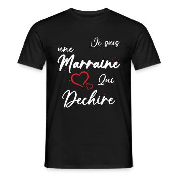 Je suis une Marraine qui Dechire Humour Cadeau - T-shirt homme - noir - Devant - AI Model Male 178 light (178cm)