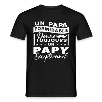 Papa Formidable Donne Toujours Papy Exceptionnel - T-shirt homme - noir - Devant - AI Model Male 178 light (178cm)