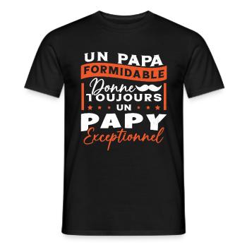 Papa Formidable Donne Toujours Papy Exceptionnel - T-shirt homme - noir - Devant - AI Model Male 178 light (178cm)