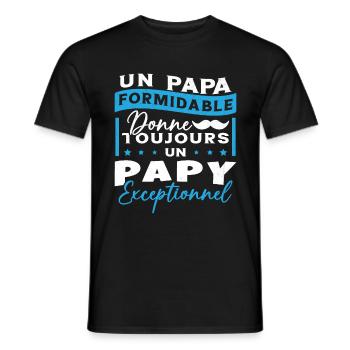 Papa Formidable Donne Toujours Papy Exceptionnel - T-shirt homme - noir - Devant - AI Model Male 178 light (178cm)