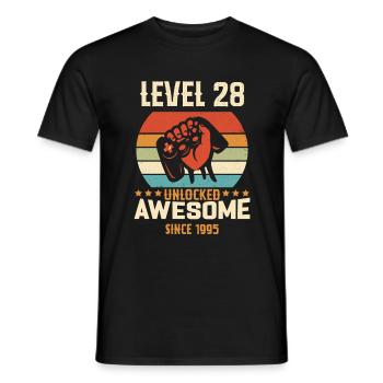 Level 28 abgeschlossen 1995 Geburtstagsgeschenk - Männer T-Shirt - Schwarz - Vorne - AI Model Male 178 light (178cm)