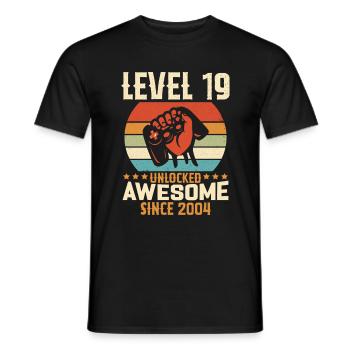 Level 19 Complete 2004 Birthday Gift - Men's T-Shirt - black - Front - AI Model Male 178 light (178cm)