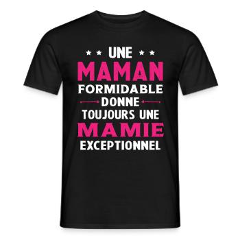Cadeau pour Grand-Mère - Une Mamie Exceptionnelle - T-shirt homme - noir - Devant - AI Model Male 178 light (178cm)