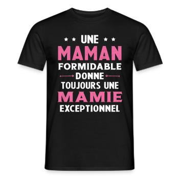 Cadeau pour Grand-Mère - Une Mamie Exceptionnelle - T-shirt homme - noir - Devant - AI Model Male 178 light (178cm)