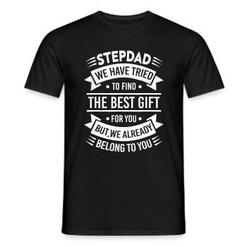 Stepdad Trying to find a better gift - Men's T-Shirt - black - Front - AI Model Male 178 light (178cm)