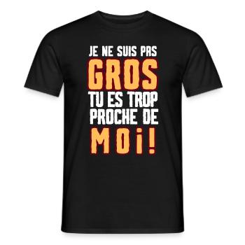 gros trop proche 1 - T-shirt homme - noir - Devant - AI Model Male 178 light (178cm)