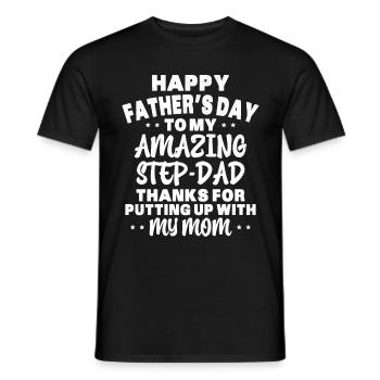 Joyeuse fête des pères Beau Père Fête des pères - T-shirt homme - noir - Devant - AI Model Male 178 light (178cm)