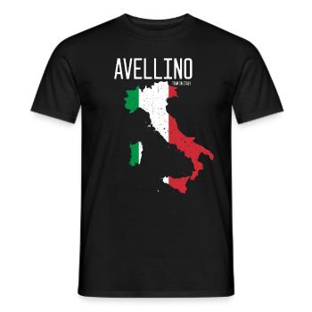 Avellino Italy Italian flag map Italia - Men's T-Shirt - black - Front - AI Model Male 178 light (178cm)