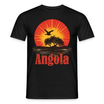 Angola Drapeau angolais Vintage Coucher de soleil Souvenir Fierté - T-shirt homme - noir - Devant - AI Model Male 178 light (178cm)