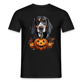 Bluetick Coonhound Dog Pumpkin Lazy Halloween - Men's T-Shirt - black - Front - AI Model Male 178 light (178cm)