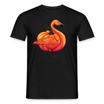 Flamingo Pumpkin Lazy Halloween Party Costume Kids - Männer T-Shirt - Schwarz - Vorne - AI Model Male 178 light (178cm)
