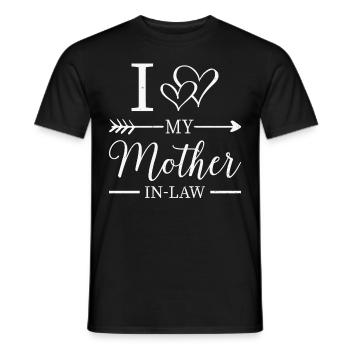 J’aime ma mère en bas fils en beaux-arts cadeaux - T-shirt homme - noir - Devant - AI Model Male 178 light (178cm)