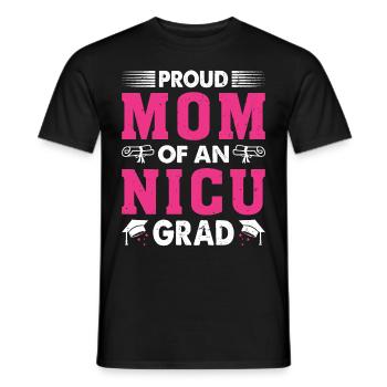 Proud Mom of an Nicu Graduate Grad Nicu Mom - Men's T-Shirt - black - Front - AI Model Male 178 light (178cm)