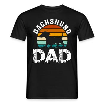 Retro Dachshund Dad Gifts for Men Fathers Day - Männer T-Shirt - Schwarz - Vorne - AI Model Male 178 light (178cm)