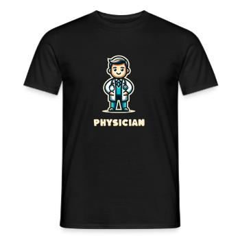 Médecin, profession, carrière, emploi - T-shirt homme - noir - Devant - AI Model Male 178 light (178cm)