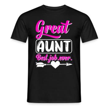 Great Aunt Best Job Ever Cute Arrow and Heart - Männer T-Shirt - Schwarz - Vorne - AI Model Male 178 light (178cm)
