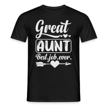 Great Aunt Best Job Ever Cute Arrow and Heart - Männer T-Shirt - Schwarz - Vorne - AI Model Male 178 light (178cm)