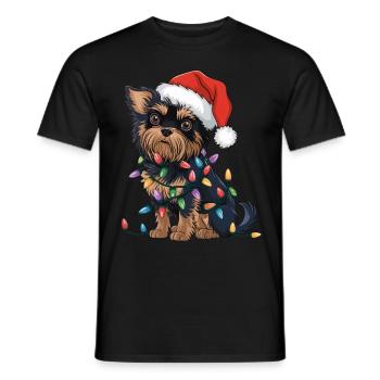 Affenpinscher Christmas Lights Xmas Dogs Gifts - Männer T-Shirt - Schwarz - Vorne - AI Model Male 178 light (178cm)