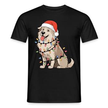 Great Pyrenees Christmas Lights Xmas Dogs Gifts - Men's T-Shirt - black - Front - AI Model Male 178 light (178cm)