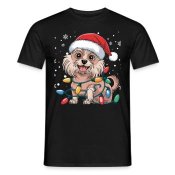 Lumières de Noël chinoises à crête Noël Chiens Cadeaux - T-shirt homme - noir - Devant - AI Model Male 178 light (178cm)