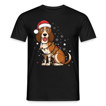 Foxhound Christmas Lights Xmas Dogs Gifts - Männer T-Shirt - Schwarz - Vorne - AI Model Male 178 light (178cm)