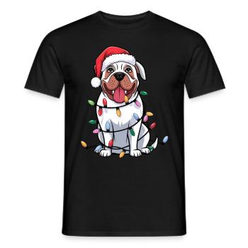 Dogue Argentino Lumières de Noël Noël Chiens Cadeaux - T-shirt homme - noir - Devant - AI Model Male 178 light (178cm)
