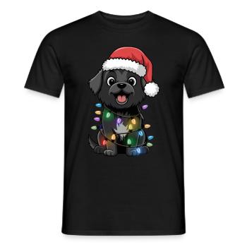 Schipperke Christmas Lights Xmas Dogs Gifts - Männer T-Shirt - Schwarz - Vorne - AI Model Male 178 light (178cm)
