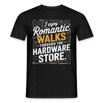 I Enjoy Romantic Hardware Store Tools Dad Handyman - Men's T-Shirt - black - Front - AI Model Male 178 light (178cm)