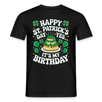 St. Patrick’s Day Birthday Cake Shamrock Men Women - Männer T-Shirt - Schwarz - Vorne - AI Model Male 178 light (178cm)
