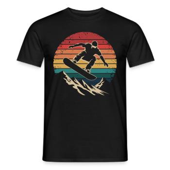 Rétro Snowboard Montagne Sunset Snowboard - T-shirt homme - noir - Devant - AI Model Male 178 light (178cm)