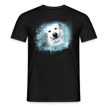 golden retriever, hund, labrador, pink - Männer T-Shirt - Schwarz - Vorne - AI Model Male 178 light (178cm)