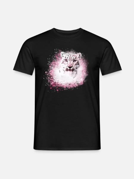snow leopard,cat,leopard,white,wildcat - Men's T-Shirt - black