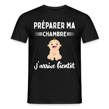 Cadeau Annonce De Grossesse Future Maman Enceinte - T-shirt homme - noir - Devant - AI Model Male 178 light (178cm)