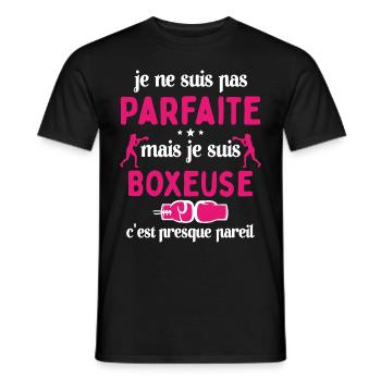 Pas parfaite mais Boxeuse Cadeau Sportif - T-shirt homme - noir - Devant - AI Model Male 178 light (178cm)
