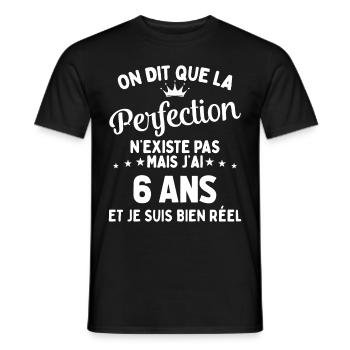 J'ai 6 Ans et je suis bien réel - perfection - T-shirt homme - noir - Devant - AI Model Male 178 light (178cm)