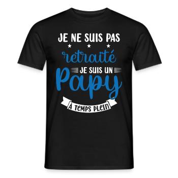 Je ne suis pas Retraité je suis un Papy - T-shirt homme - noir - Devant - AI Model Male 178 light (178cm)