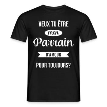 Veux Tu Être Mon Parrain d'amour pour toujours - T-shirt homme - noir - Devant - AI Model Male 178 light (178cm)