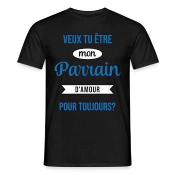 Veux Tu Être Mon Parrain d'amour pour toujours - T-shirt homme - noir - Devant - AI Model Male 178 light (178cm)