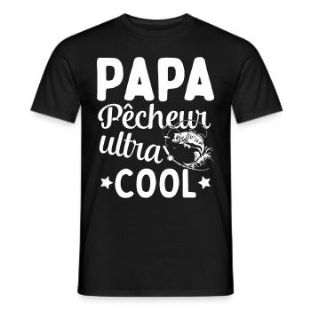 Cadeau Papa pêcheur cadeau fête des pères - T-shirt homme - noir - Devant - AI Model Male 178 light (178cm)