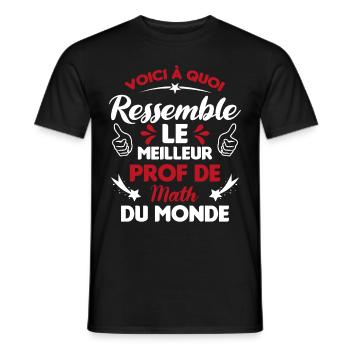 Voici Le meilleur Prof de Math du monde - T-shirt homme - noir - Devant - AI Model Male 178 light (178cm)