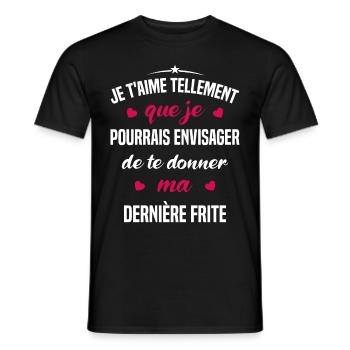 Je t'aime tellement que je pourrais donner frite - T-shirt homme - noir - Devant - AI Model Male 178 light (178cm)