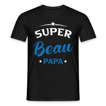 Beau-père Cadeau Super beau papa - T-shirt homme - noir - Devant - AI Model Male 178 light (178cm)