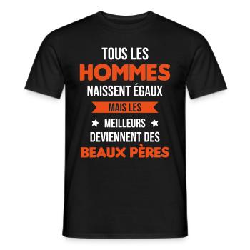 les meilleurs deviennent des beaux pères Cadeau - T-shirt homme - noir - Devant - AI Model Male 178 light (178cm)