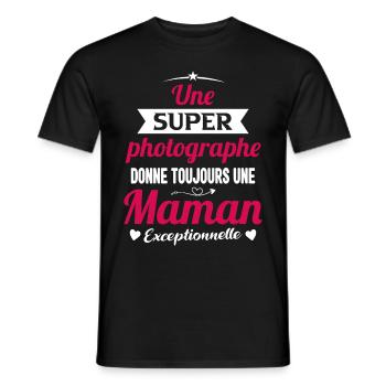 Photographe Maman Exceptionnelle Cadeau Drôle - T-shirt homme - noir - Devant - AI Model Male 178 light (178cm)