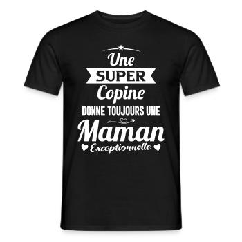 Copine future maman mère cadeau drôle naissance - T-shirt homme - noir - Devant - AI Model Male 178 light (178cm)