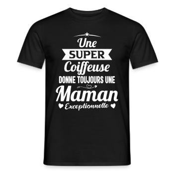 Coiffeuse cadeau drôle maman future coiffure - T-shirt homme - noir - Devant - AI Model Male 178 light (178cm)