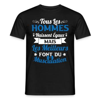 Hommes égaux les meilleurs font de la musculation - T-shirt homme - noir - Devant - AI Model Male 178 light (178cm)