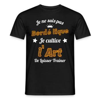 Pas Bordélique l'art De Laisser Traîner Humour - T-shirt homme - noir - Devant - AI Model Male 178 light (178cm)